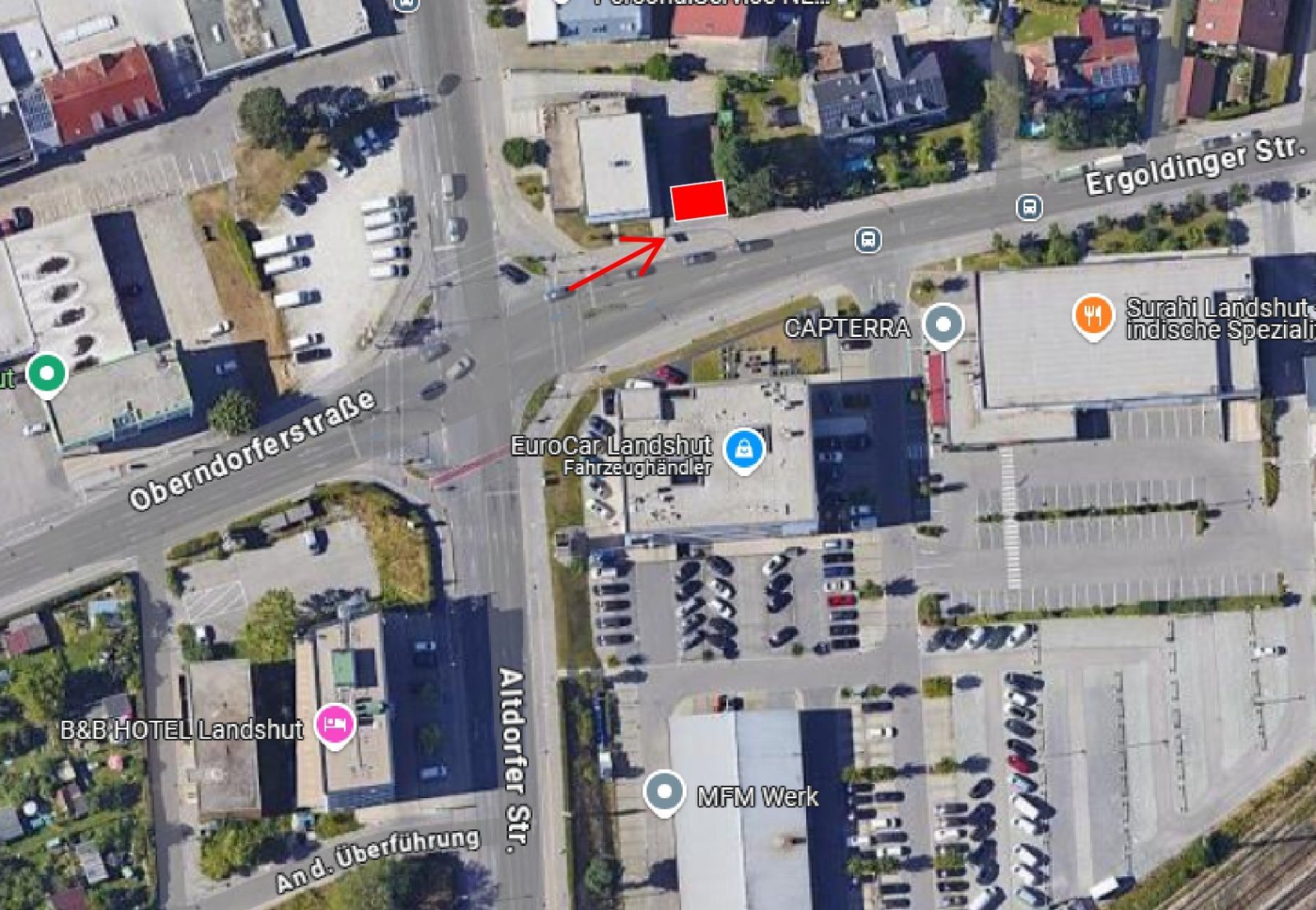 Top-Lage für mobilen Handel an stark frequentierter Kreuzung in Landshut