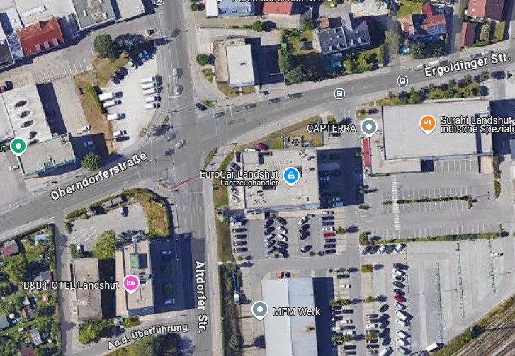 Stellplatz  nahe Hbf Landshut mit Parkpfosten geschützt und 24/7 nutzbar