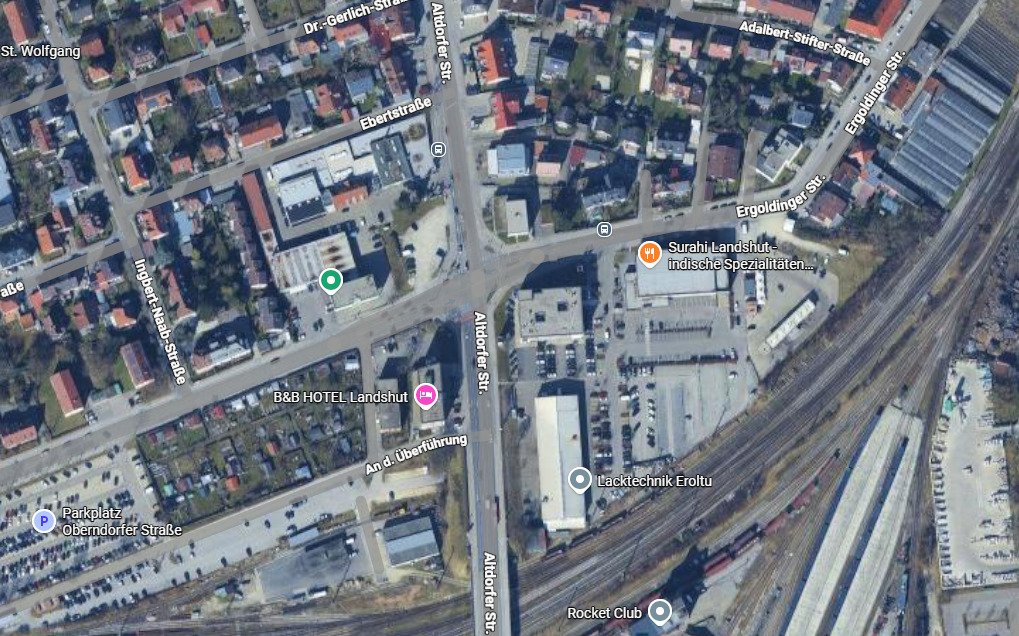 Foodtruck-Stellplatz in Landshut nahe Hauptbahnhof – täglich mietbar, hohe Frequenz