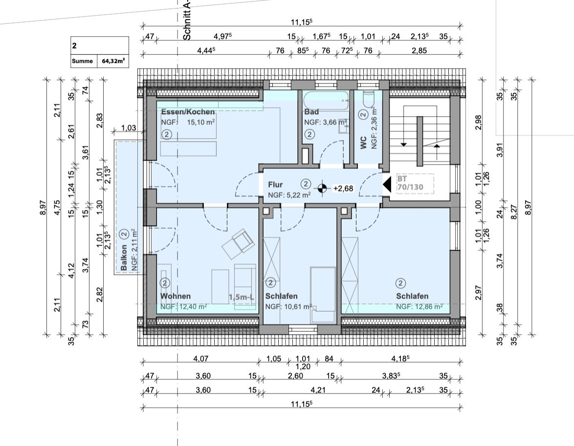 Gut geschnittene & zentrale 3,5-Zimmer Wohnung - Wolfgangsiedlung